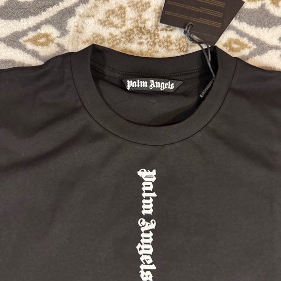 Palm Angels Vertical Logo Black T-Shirt Men’s Size Large - Picture 2 of 4